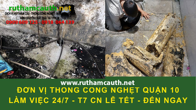 Dịch vụ thông cống nghẹt Quận 10 cam kết không phát sinh chi phí