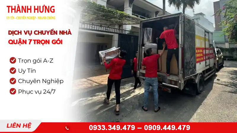 Dịch vụ chuyển nhà trọn gói Quận 7 chuyên nghiệp, xe tải đa dạng, hỗ trợ 24/7